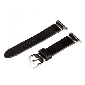 Black Worn Leather Bands for Apple Watch<sup>®</sup> (Dapper)