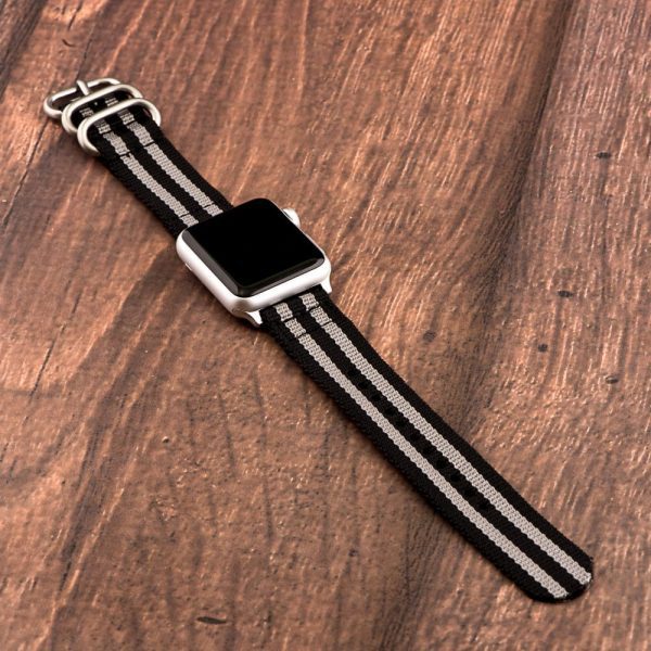 Black & Silver 2-Piece Heavy Ballistic Bands for Apple Watch<sup>®</sup> - Image 2