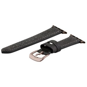 Black Bomber Leather Bands for Apple Watch<sup>®</sup> (Gentlemen's)