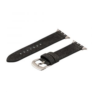 >Black Bomber Leather Bands for Apple Watch<sup>®</sup> (Dapper)