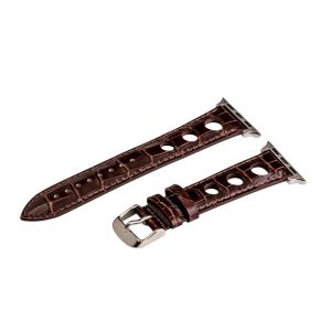 Brown 3-hole Croco Rally Bands for Apple Watch