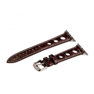 Brown & White 3-hole Croco Rally Bands for Apple Watch<sup>®</sup>