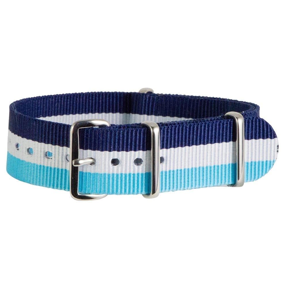 Navy/White/Sky Classic Ballistic Watch Strap