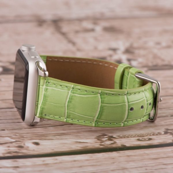 Grass Green Croco Leather Bands for Apple Watch®