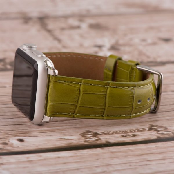 Olive Croco Leather Bands for Apple Watch