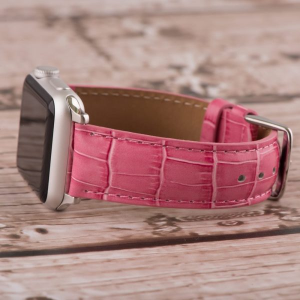 Pink Croco Leather Bands for Apple Watch