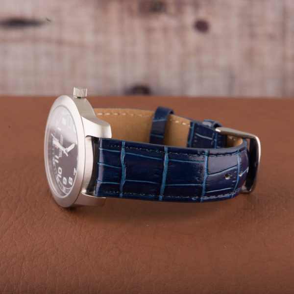 Navy Blue Croco Leather Watch Bands - Image 2