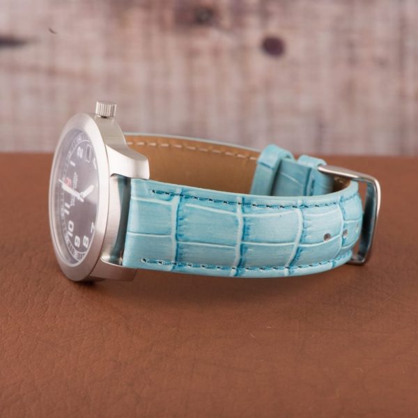 Sky Blue Croco Leather Watch Bands - Image 2