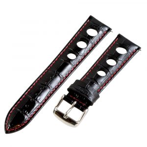 Black & Red 3-hole Croco Rally Bands