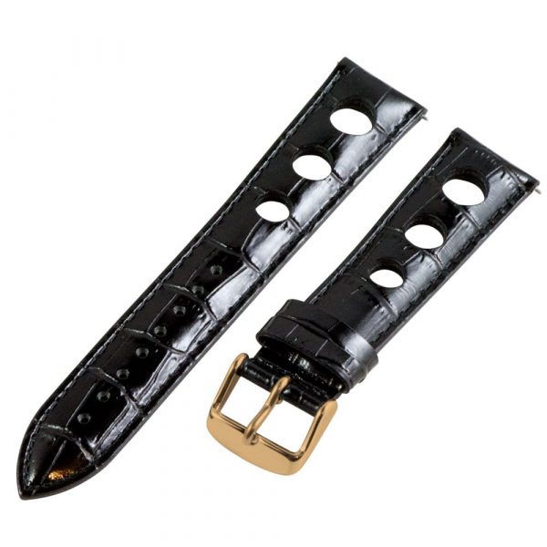 Black 3-hole Croco Rally Bands
