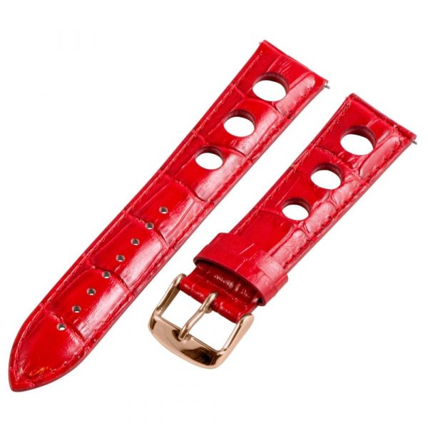 Red 3-hole Croco Rally Bands - Image 6