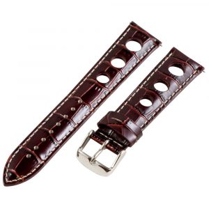 Brown & White 3-hole Croco Rally Bands