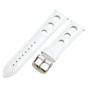 White 3-hole Croco Rally Bands