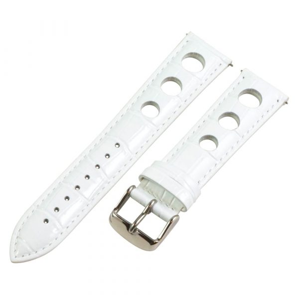 White 3-hole Croco Rally Bands