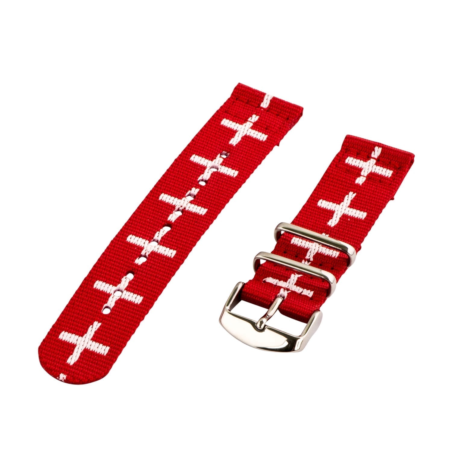 White Cross & Red 2-piece Classic Ballistic Bands