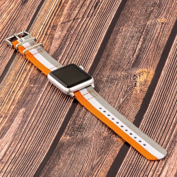 Grey/White/Orange 2-Piece Classic Ballistic Bands for Apple Watch<sup>®</sup> - Image 2