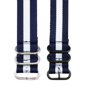 Navy & White Heavy Ballistic Watch Strap