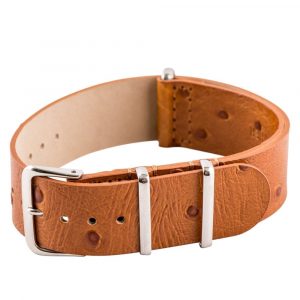 Saddle Ostrich Leather Ballistic Strap