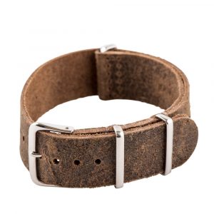 Autumn Brown Suede Leather Ballistic Strap