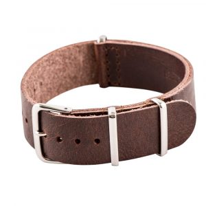 Brown Worn Leather Ballistic Strap