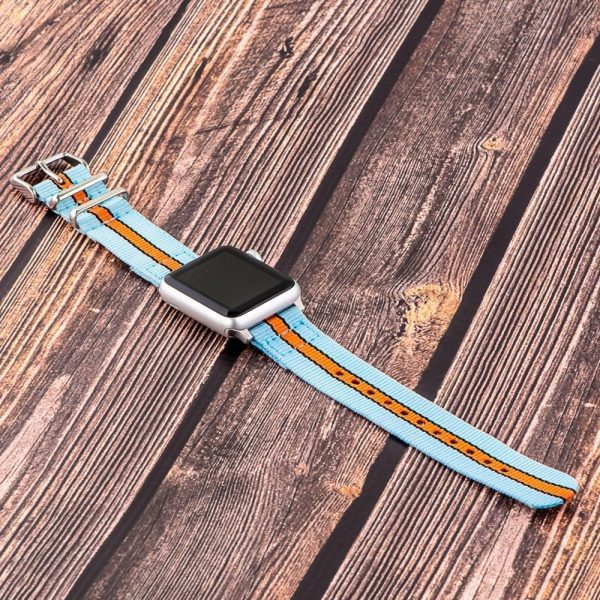 Light Blue/Black/Orange 2-Piece Classic Ballistic Bands for Apple Watch<sup>®</sup> - Image 2