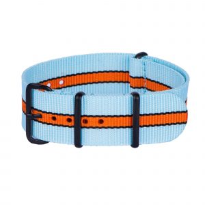 Light Blue/Black/Orange Premium PVD Ballistic Strap