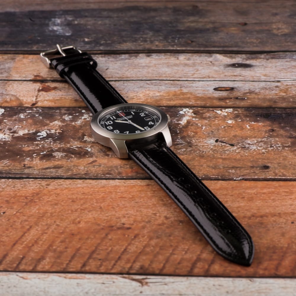 Black Lizard Leather Watch Bands - Image 2