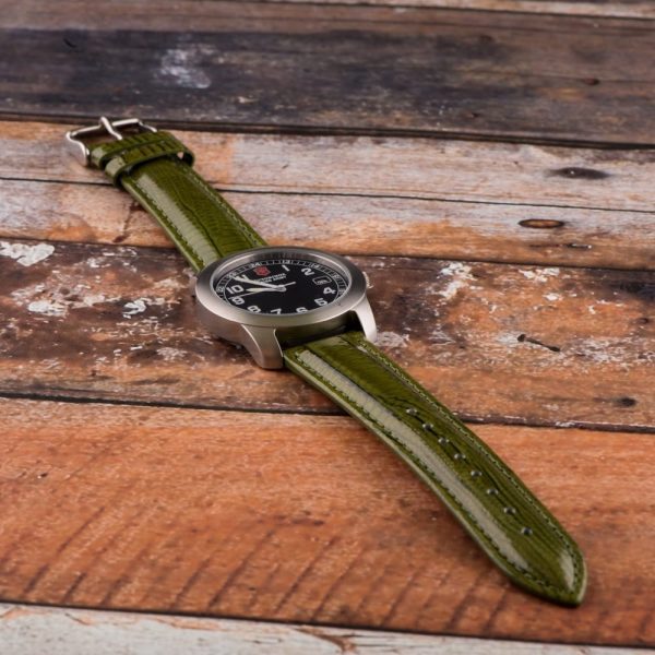 Olive Green Lizard Leather Watch Bands - Image 2