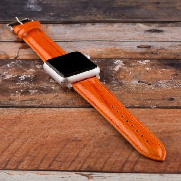Orange Lizard Leather Bands for Apple Watch<sup>®</sup> - Image 2