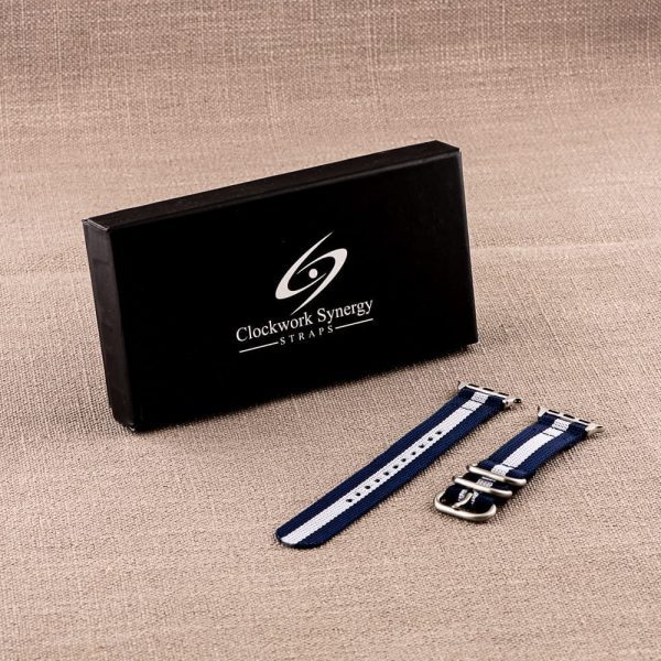 Navy & White 2-Piece Heavy Ballistic Bands for Apple Watch<sup>®</sup> - Image 3