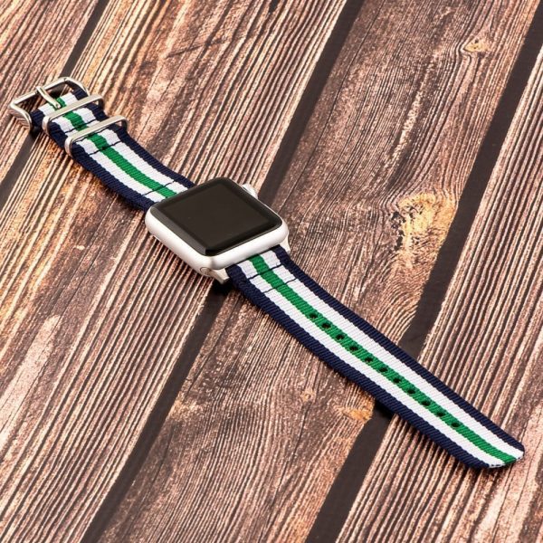Navy/White/Green 2-Piece Classic Ballistic Bands for Apple Watch<sup>®</sup> - Image 2