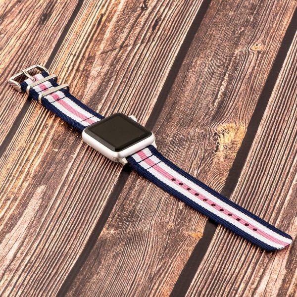 Navy/White/Pink 2-Piece Classic Ballistic Bands for Apple Watch<sup>®</sup> - Image 2