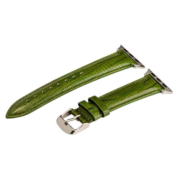 Olive Green Lizard Leather Bands for Apple Watch<sup>®</sup>