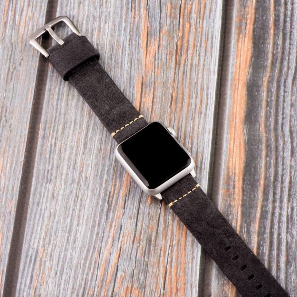 Midnight Blue Suede Leather Bands for Apple Watch<sup>®</sup>(Dapper) - Image 2