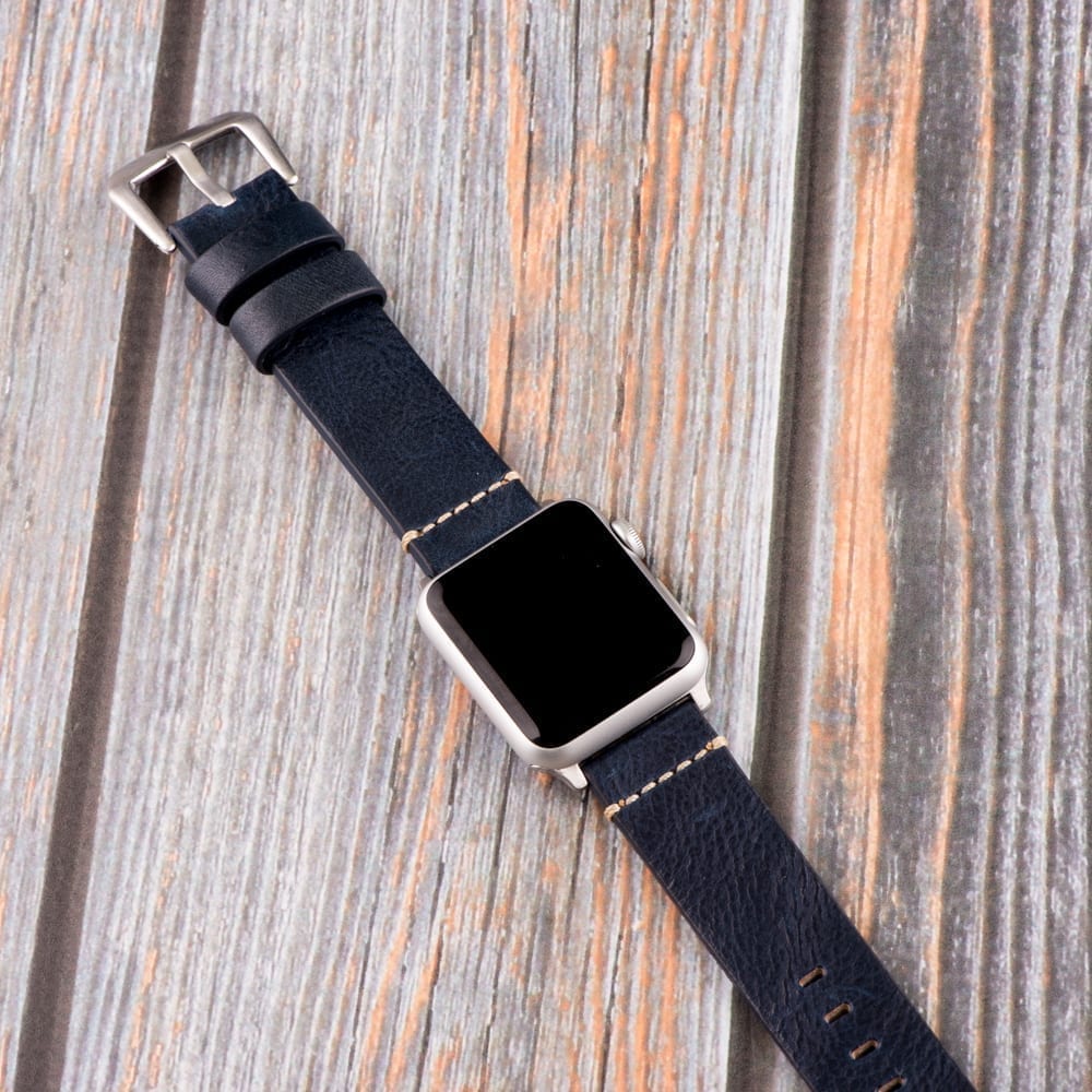 Blue Vintage Leather Bands for Apple Watch<sup>®</sup>(Dapper) - Image 2