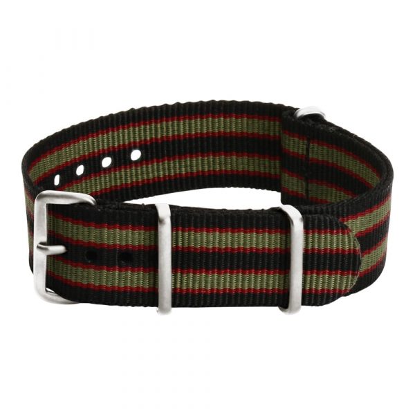 Black/Green/Red XL Ballistic Watch Strap