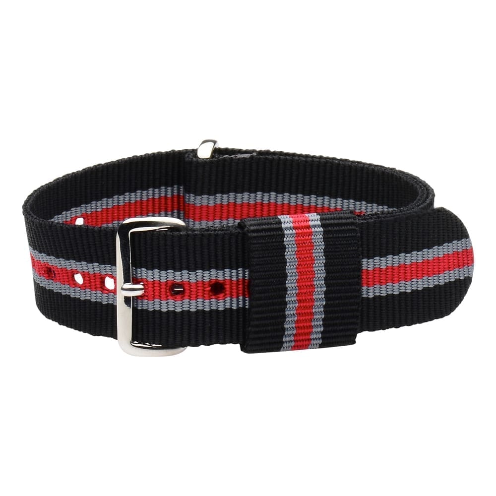 Black/Grey/Red RAF Ballistic Watch Strap