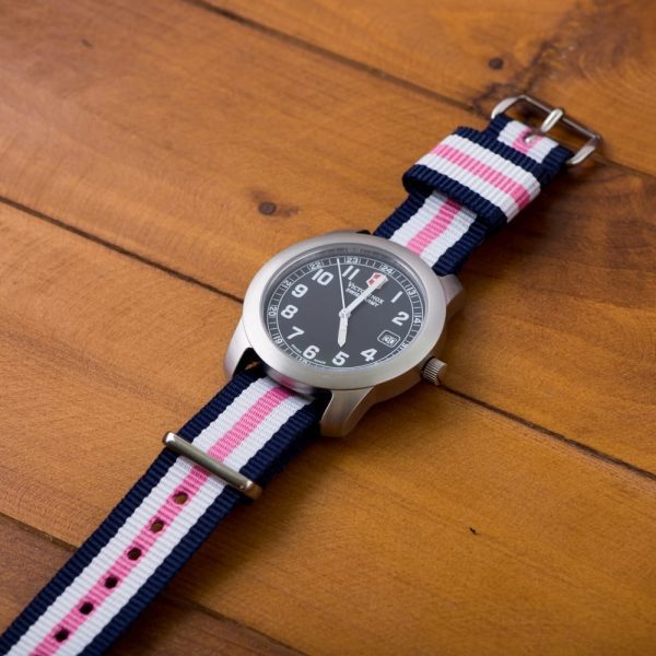 Blue/White/Pink RAF Ballistic Watch Strap - Image 2