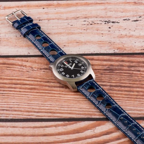 Navy & White 3-hole Croco Rally Bands - Image 2