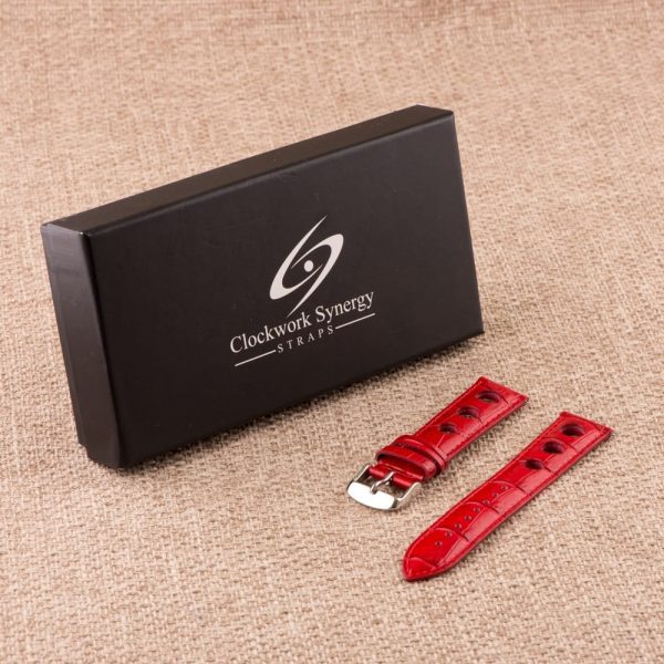 Red 3-hole Croco Rally Bands - Image 8