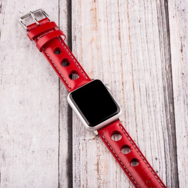 Red & Grey 3-hole Smooth Rally Bands for Apple Watch<sup>®</sup> - Image 2