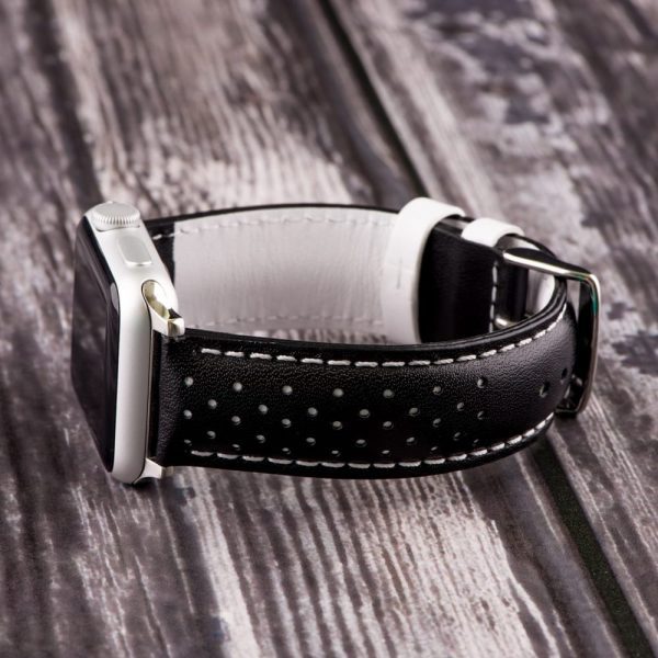 Black & White Smooth Perforated Rally Bands for Apple Watch<sup>®</sup> - Image 2