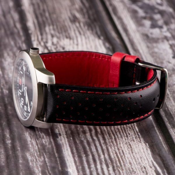 Black & Red Smooth Perforated Rally Bands - Image 2