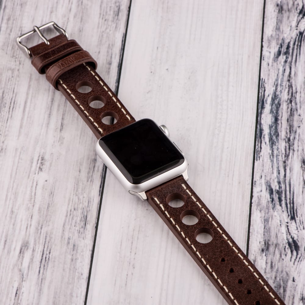 Brown 3-hole Vintage Rally Bands for Apple Watch<sup>®</sup> - Image 2