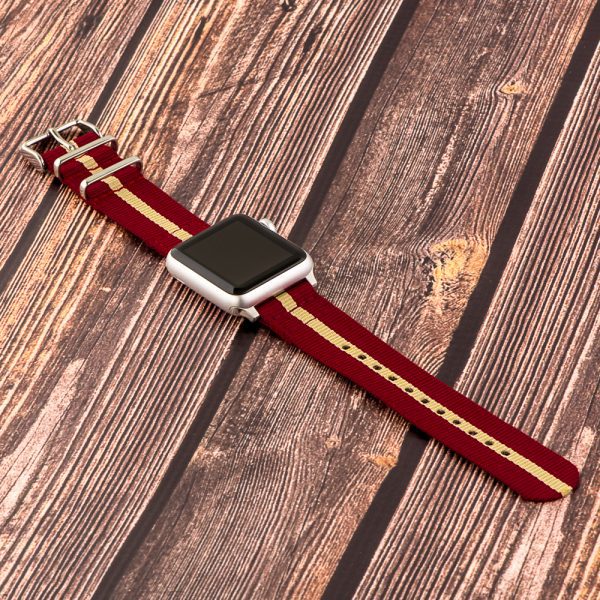 Red & Khaki 2-Piece Classic Ballistic Bands for Apple Watch<sup>®</sup> - Image 2
