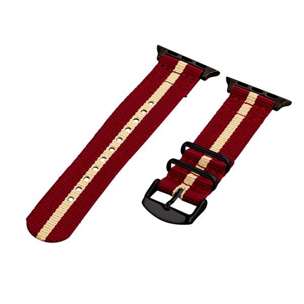 Red & Khaki 2-Piece Classic Ballistic Bands for Apple Watch<sup>®</sup> - Image 3