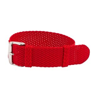 Red Perlon Watch Strap