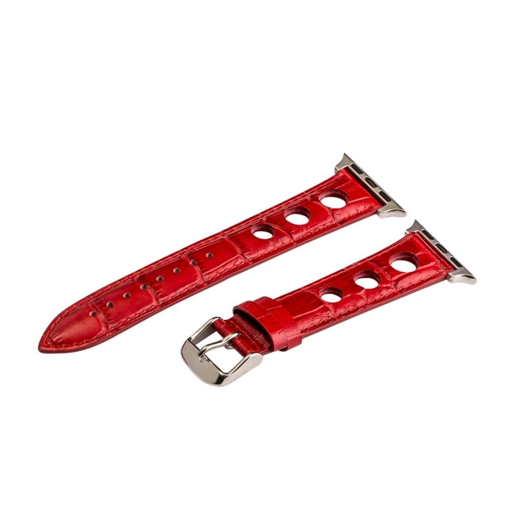Red 3-hole Croco Rally Bands for Apple Watch<sup>®</sup>