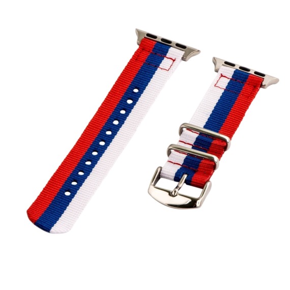 White/Blue/Red 2-Piece Classic Ballistic Bands for Apple Watch<sup>®</sup>