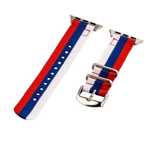 White/Blue/Red 2-Piece Classic Ballistic Bands for Apple Watch<sup>®</sup>